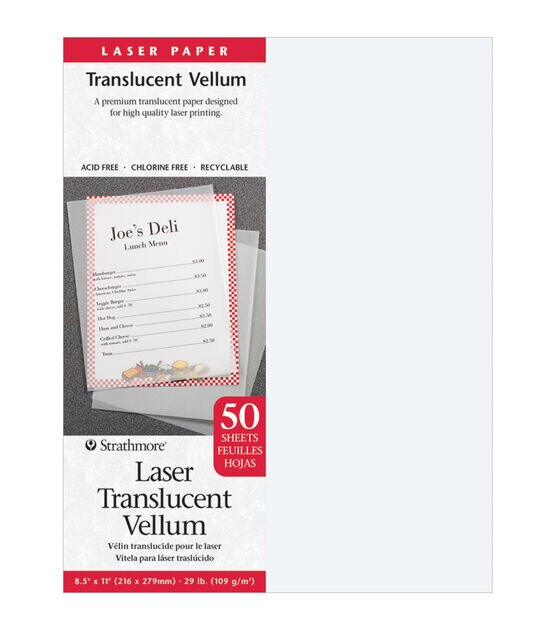 50 x A4 Translucent Vellum Tracing Paper 83gsm for Laser /& Inkjet Printers
